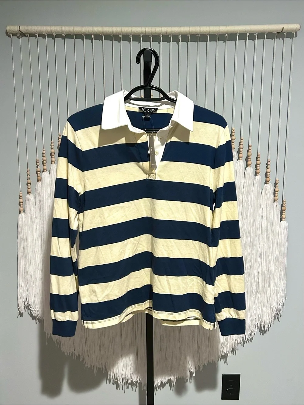 J.CREW Boyfriend Jersey Rugby Shirt in Stripe, Size XS